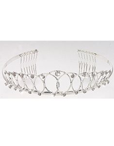 Glitrende Diadem m/Stener - Sølvfarvet