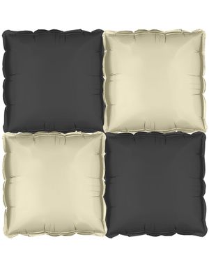 4 stk Tosidig Beige/Svart Firkantet Folie Ballong for Backdrop/Bakgrunn