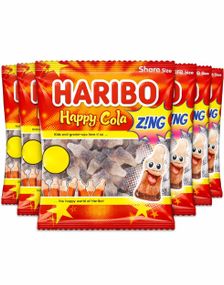 1793404800_612 stk Haribo Happy Cola Z!NG - Fizzy Vingummi Colaflasker - Hel Æske 1,68 kg