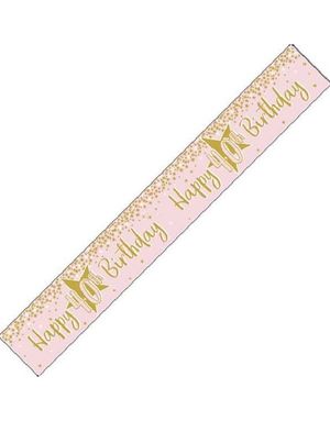 2,6 Meter "Happy 40th Birthday" Banner med Gullstjerner