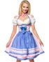 Lys Rosa Luksus Dirndl-Oktoberfestkjole i Luksuskvalitet med Ternet Forklæde