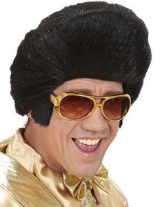 Guldfarvet Elvis Briller m/Kindskæg