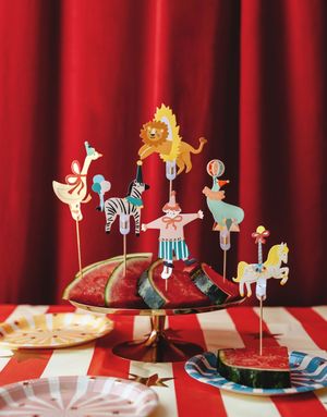 6 stk Kaketopper - Circus Party