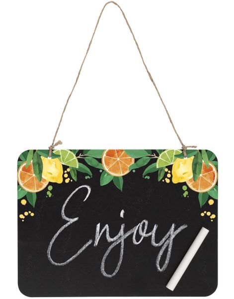 Hengende Tavleskilt med Kritt 25x20 cm - Summer Citrus