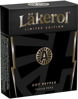 Läkerol Sugarfree Hot Pepper / Sukkerfrie Pastiller med Sterk Smak 25 gram