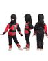 Rødt og Svart Ninja Barnekostyme - 3-4 ÅR