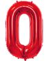 Tallet 0 - Metallisk Røde JUMBO Tallballonger - 86 cm