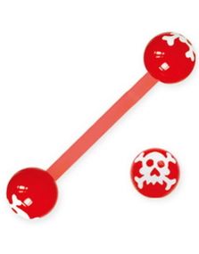 Crazy Skull Red - Tungepiercing