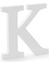K - Hvit Bokstav i Tre - Høyde 20 cm
