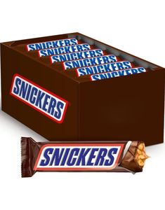 32 stk Snickers Bars - Mælkechokolade med Nougat, Nødder og Karamel - Hel Æske 1,6 kg