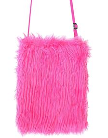 Neon Rosa Kostymeveske i Plysj