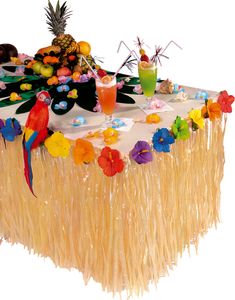 Hawaii Bordskørt med Blomster 275x75 cm