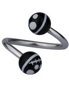 Eyebrow Piercing with Jack Skellington Head - Sort/Hvid - 1.2 x 10 mm
