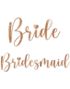 "Bride" og "Bridesmaid" Klistremerker i Rosegull