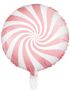 Lys Rosa Candy Mønstret Folieballon 45 cm