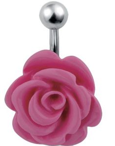 Navlepiercing med Udskåret Rosa Rose