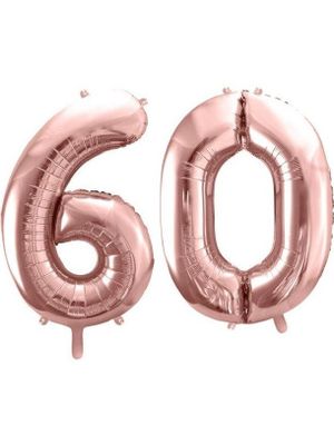 60 år balloner - 35 cm rosenguld