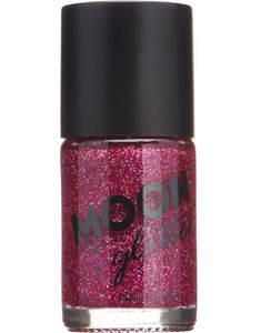 Magenta Neglelak med Holografisk Glitter