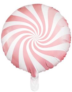Lys Rosa Candy Mønstret Folieballon 45 cm
