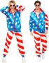  UV Glow USA Flagg Grilldress til Voksen - L