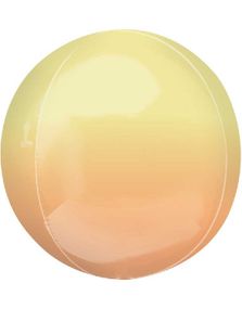 Gul og Orange Ombre Orbz Folieballon 38 cm