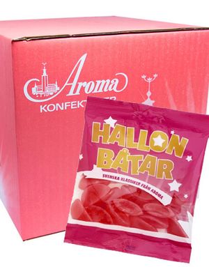 20 Poser Hallon Båtar / Hindbær-Både - Hel Æske