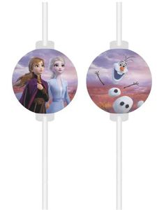 4 stk Papirsugerør med Papmotiv - Frost 2 - Disney Frozen 2