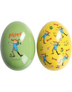 Metal Påskeæg Med Pippi Motiv - 15 cm
