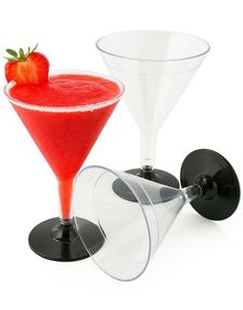 5 stk 190 ml Gjenbrukbare Gjennomsiktige Cocktailglass med Stett i Plast