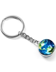 Kosmisk EARTH Glow in The Dark Nøkkelring