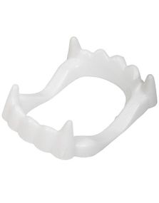 Hvid Plastik Vampyrtænder