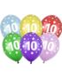10 Tallet Flerfargede Ballonger- 30 cm