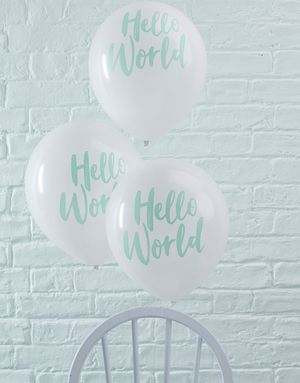 10 stk. Balloner 30 cm - Hello World
