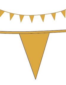 10 Meter Banner med Guldfarvede Vimpel Flag