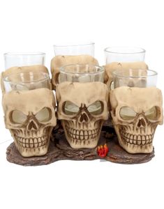 6 stk Kranie Shotglas 10 cm