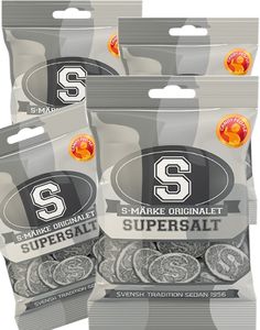 18 poser S-mærke Supersalt Orginal 80g - Hel æske 1440g