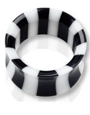 Stribet Sort og Hvid Piercing Tunnel