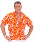 Orange Hawaii kostumeskjorte