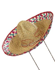 Sombrero Stråhat med Rød Kant 50 cm