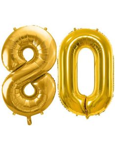 80 år balloner - 35 cm guld