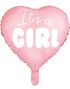 Its a Girl - Rosa Hjerteformet Folieballon 48 cm