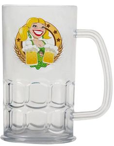 Gennemsigtig Oktoberfest Ølglas i Plast 14 cm