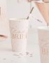 8 STORE Gullfolierte Rosa Team Bride Papirkopper - Blush Hen