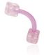 Banan Øjenbrynspiercing i Rosa med Terninger 1.2 x 8 mm
