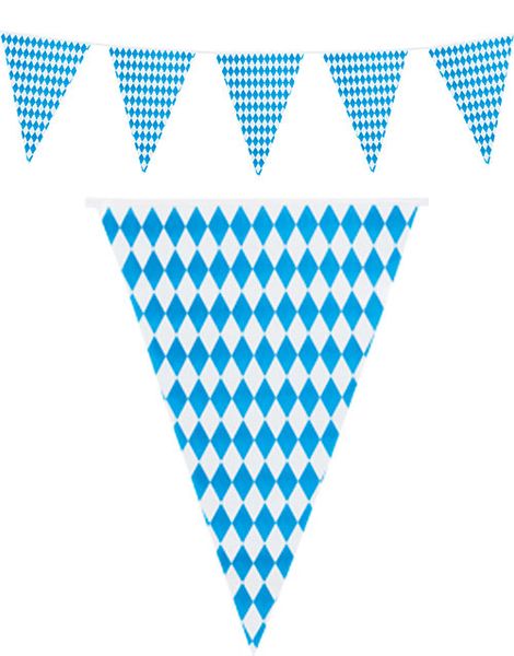10 Meter Ternet Blå og Hvid Oktoberfest Banner- Beer Party