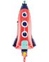 Rødt Rumskib Folieballon 44x115 cm