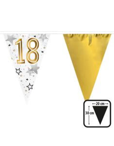 6 Meter Langt Flaggbanner med Gullskrift - 18 ÅR