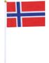 6 stk Små Norske Håndflagg på Pinne 25 cm