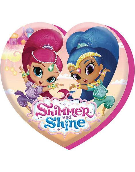 Hjerteformet Shimmer and Shine Pyntepude 37x40 cm
