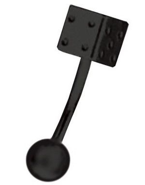 Banan med Terning & Bold - 1,2 x 8 mm Sort Øjenbrynspiercing 